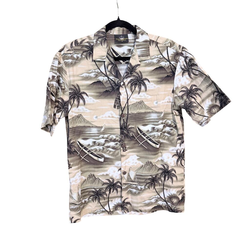 Vintage Royal creations Hawaii button front tropical Hawaiian men’s shirt medium